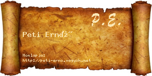 Peti Ernő névjegykártya